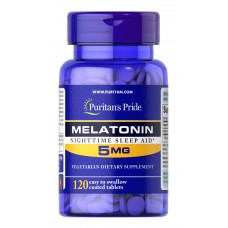 Мелатонин, Melatonin, Puritan's Pride, высокоэффективный, 5 мг, 120 таблеток