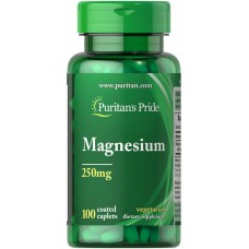 Магний, Magnesium, Puritan's Pride, 250 мг, 100 капсул