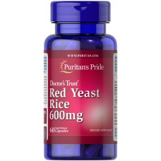 Красный дрожжевой рис, Red Yeast Rice, Puritan's Pride, 600 мг, 60 капсул