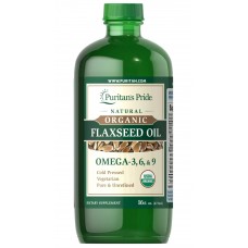 Льняное масло, Flaxseed Oil, Puritan's Pride, органическое, 473 мл