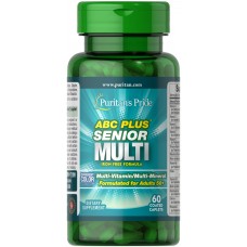Мультивитамины и минералы 50+, ABC Plus Senior Multi, Puritan's Pride, без железа, 60 капсул