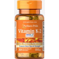Витамин К-2, Vitamin K-2 (MenaQ7), Puritan's Pride, 50 мкг, 30 гелевых капсул