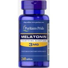 Мелатонин, Melatonin, Puritan's Pride, 3 мг, 240 таблеток