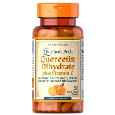 Кверцетин дигидрат плюс витамин C, Quercetin Dihydrate Plus Vitamin C, Puritan's Pride, 500 мг / 1400 мг, 50 капсул