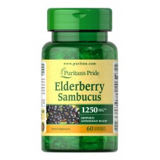 Черная бузина, Elderberry Sambucus, Puritan's Pride, 420 мг, 60 гелевых капсул