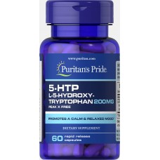 5-НТР, 5-гидрокситриптофан, Griffonia Simplicifolia, Puritan's Pride, 200 мг, 60 капсул