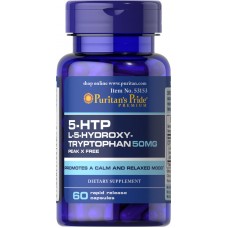 5-HTP (5-Гидрокситриптофан), Griffonia Simplicifolia, Puritan's Pride, 50 мг, 60 капсул
