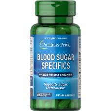 Нормализация уровня сахара в крови, Blood Sugar Specifics, Puritan's Pride, с корицей и хромом, 60 капсул
