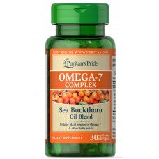 Омега-7 из облепихового масла, Omega-7 Buckthorn Oil, Puritan's Pride, 30 капсул