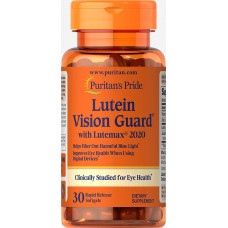 Лютеин с зеаксантином и цинком, Lutein Vision Guard, Puritan's Pride, 30 гелевых капсул