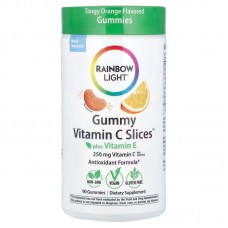 Витамин С + витамин Е, Gummy Vitamin C Slices Plus Vitamin E, Rainbow Light, с апельсиновым вкусом, 90 жевательных конфет