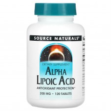 Альфа-липоевая кислота, Alpha Lipoic Acid, Source Naturals, 200 мг, 120 таблеток