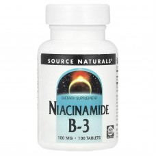 Ниацинамид (В-3), Niacinamide B-3, Source Naturals, 100 мг, 100 таблеток