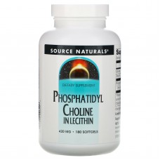 Фосфатидилхолин в лецитине, Phosphatidyl Choline, Source Naturals, 420 мг, 180 капсул