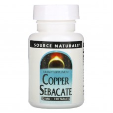 Медь (Copper Sebacate), Source Naturals, 22 мг, 120 таблеток