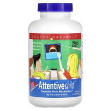 Внимательный ребенок, Attentive Child, Source Naturals, вкус сладкий, 60 жевательных таблеток