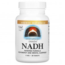 Никотинамидадениндинуклеотид, ENADA NADH, Source Naturals, 5.0 мг, 30 таблеток