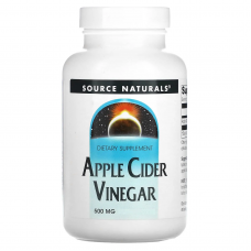 Яблочный cидровый уксус, Apple Cider Vinegar, Source Naturals, 500 мг, 90 таблеток