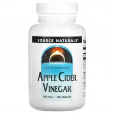 Яблочный cидровый уксус, Apple Cider Vinegar, Source Naturals, 500 мг, 180 таблеток