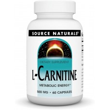 L-карнитин тартрат, L-Carnitine Metabolic Energy, Source Naturals, для метаболической энергии, 500 мг, 60 капсул