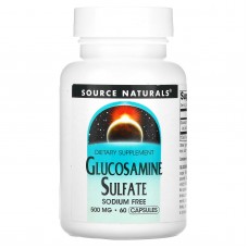 Глюкозамин сульфат, Glucosamine Sulfate, Source Naturals, 500 мг, 60 кап.