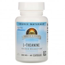 L-Теанин, L-Theanine, Source Naturals, 200 мг, 60 капсул