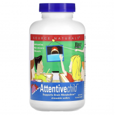 Внимательный ребенок, Attentive Child, Source Naturals, вкус сладкий, 120 жевательных таблеток