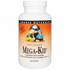 Витамины и минералы для детей, Mega-Kid, Source Naturals, вкус ягод, 60 жевательных таблеток