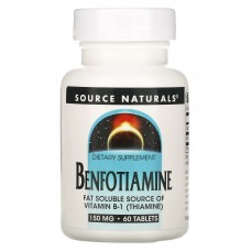 Бенфотиамин, Benfotiamine, Source Naturals, 150 мг, 60 таблеток
