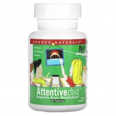 Внимательный ребенок,  Attentive Child, Source Naturals, 60 таблеток