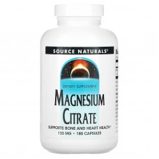 Цитрат магния, Magnesium Citrate, Source Naturals, 133 мг, 180 капсул