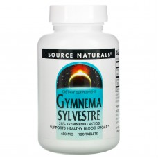 Джимнема Сильвестра, Gymnema Sylvestre, Source Naturals, 450 мг, 120 таблеток