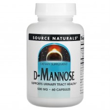 D-Манноза, D-Mannose, Source Naturals, 500 мг, 60 капсул