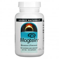 Магний L-треонат, Magtein, Source Naturals, 667 мг, 90 капсул