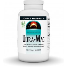 Магний ультра, Ultra-Mag, Source Naturals, 5-в-1, расслабляет мышцы и успокаивает нервы, 360 веганских капсул
