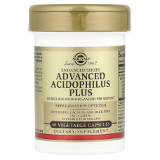Пробиотики Ацидофил плюс, Advanced Acidophilus, Solgar, 60 вегетарианских капсул
