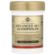 Пробиотики Ацидофилус 40+, Advanced 40+ Acidophilus, Solgar, 60 вегетарианских капсул