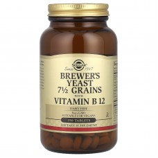 Пивные дрожжи 7 1/2 зерна с витамином B12, Brewer's Yeast, 7 1/2 Grains with Vitamin B12, Solgar, 250 таблеток