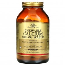 Кальций жевательный, Chewable Calcium, Solgar, 500 мг, 120 вафель
