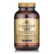 Кальций из раковин устриц, Calcium "600", Solgar, с витамином D3, 120 таблеток
