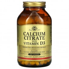 Цитрат кальция  с витамином D3, Calcium Citrate, Solgar, 240 таблеток