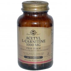 Ацетил L-карнитин, Acetyl L-Carnitine, Solgar, 1000 мг, 30 таблеток.