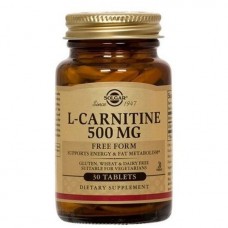 Карнитин, L-Carnitine, Solgar, свободная форма, 500 мг, 30 таблеток