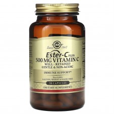 Витамин С эстер плюс, Ester-C Plus Vitamin C, Solgar, 500 мг, 90 капсул