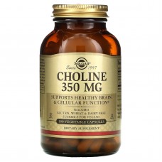 Холин, Choline, Solgar, 350 мг, 100 капсул