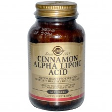 Альфа-липоевая кислота и корица, Cinnamon Alpha-Lipoic Acid, Solgar, 60 таблеток