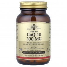 Коэнзим Q10, Vegan CoQ-10, Solgar, 200 мг, 60 вегетарианских капсул