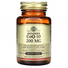 Коэнзим  Q10, Megasorb CoQ-10, Solgar, 200 мг, 60 гелевых капсул