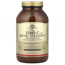 Витамин С плюс, Ester-C, Plus Vitamin C, Solgar, 500 мг, 250 растительных капсул