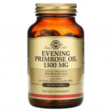 Масло вечерней примулы (Evening Primrose Oil), Solgar, 1300 мг, 60 гелевых капсул